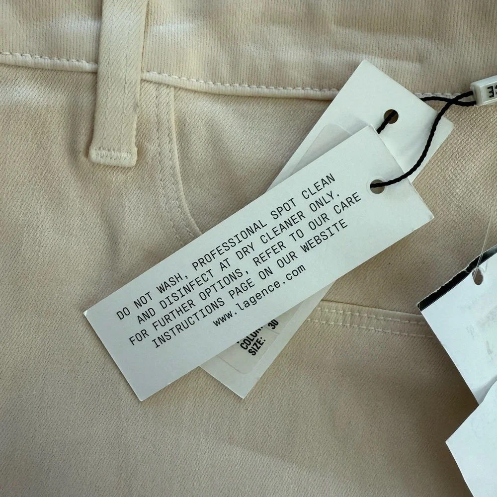 L'Agence Wanda Coated High Rise Crop Wide Leg Jeans in French Vanilla